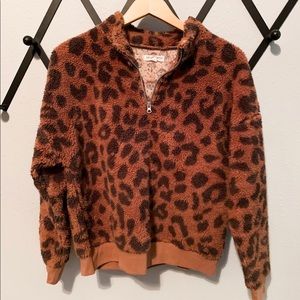 Target Leopard half zip sweatshirt